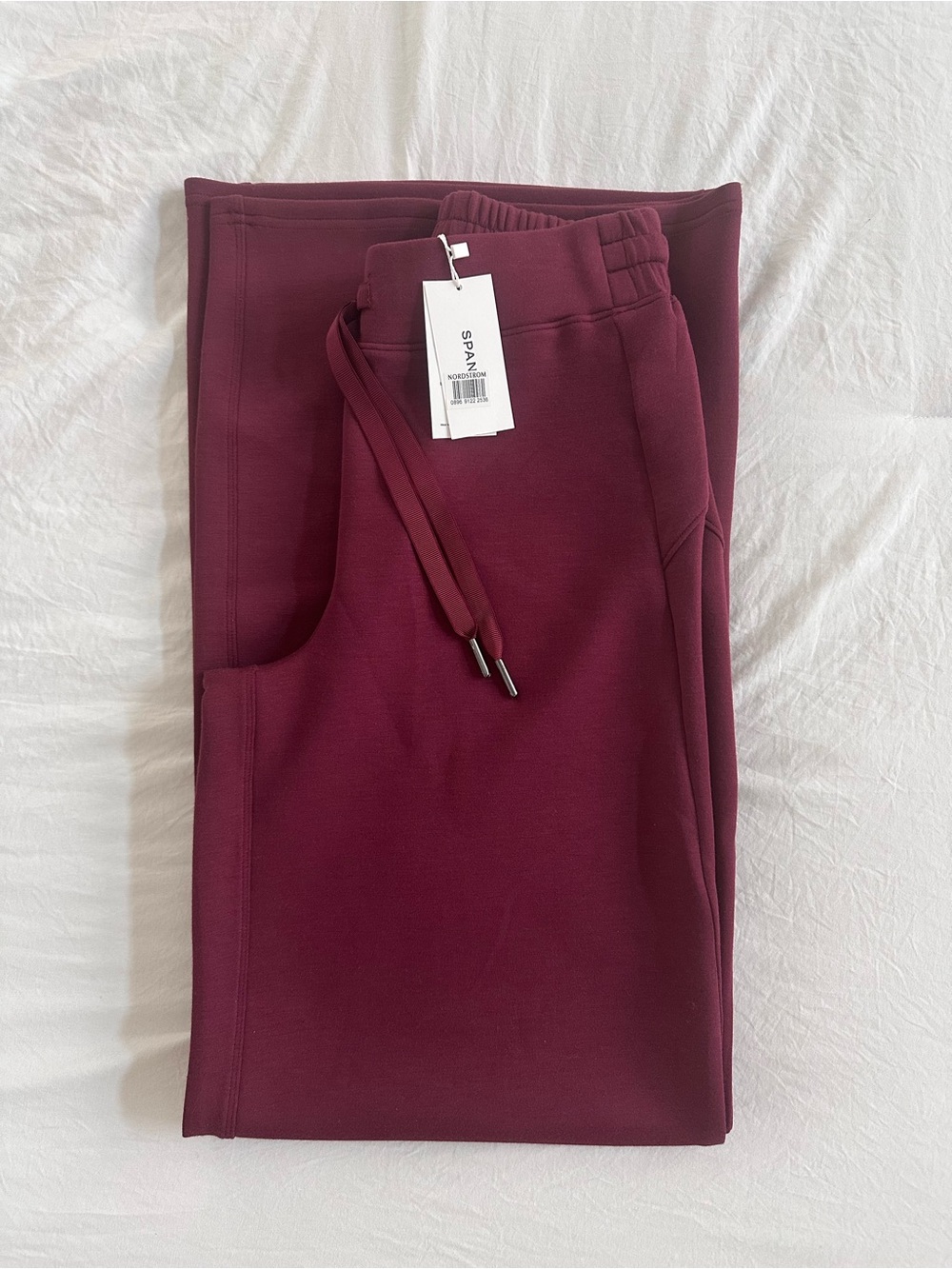 SPANX Wine-Colored Drawstring Joggers